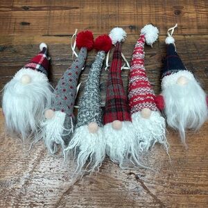 Set of 6 Gnome Christmas Ornaments